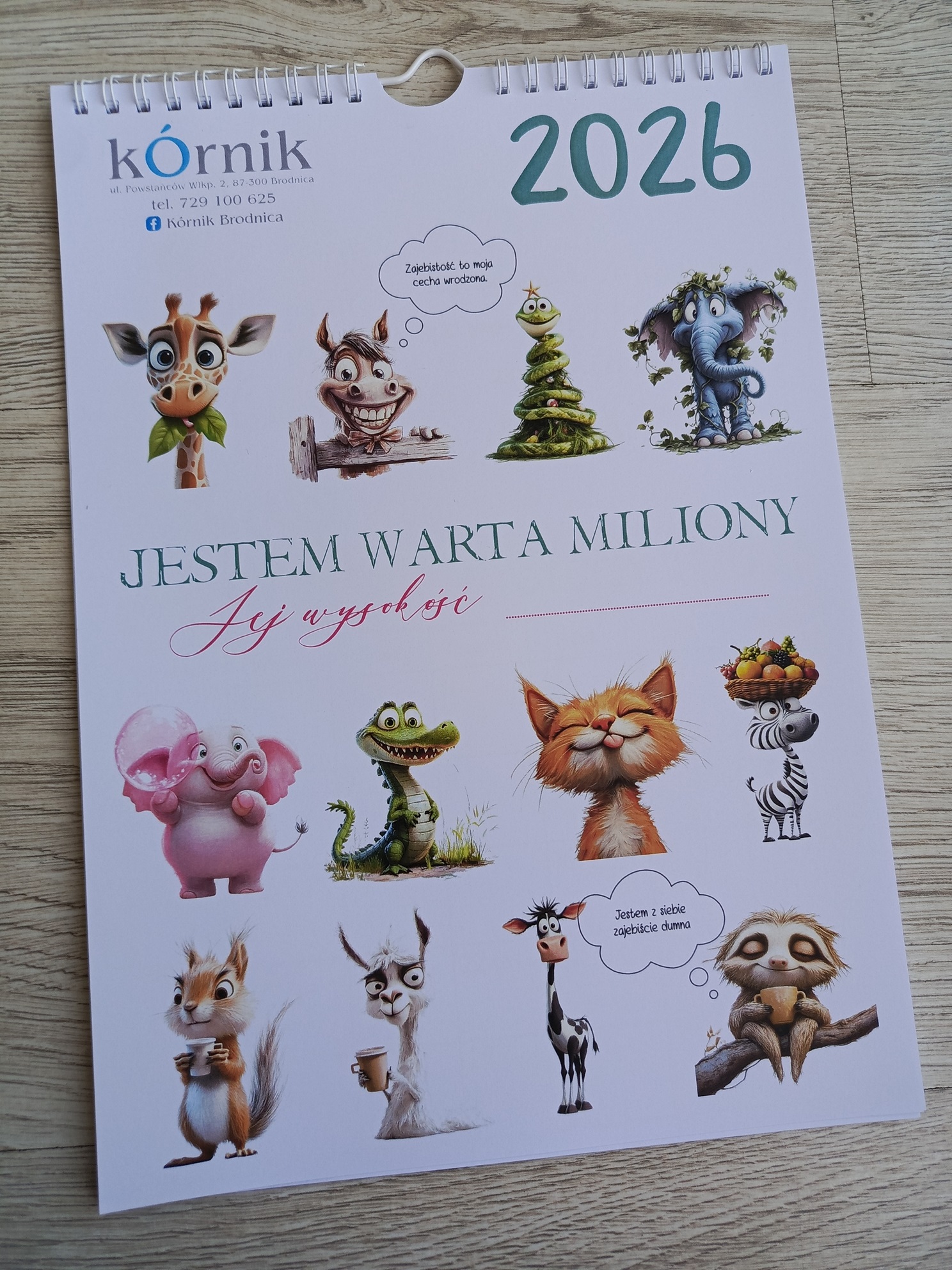Kalendarz A3 na ścianę KOBIETA