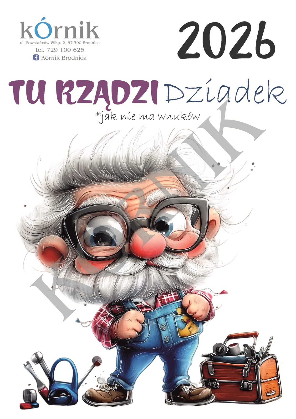 Kalendarz A4 na ścianę DZIADEK